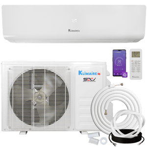 Klimaire 12,000 Btu 17 SEER2 Wall Mounted Single Zone Ductless Mini-Split Heat Pump Air conditioner with 16 Ft. Kit | 230V | R32