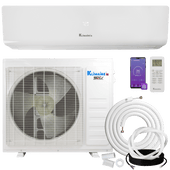 Klimaire 24,000 Btu 17 SEER2 Wall Mounted Single Zone Ductless Mini-Split Heat Pump Air conditioner with 16 Ft. Kit | 230V | R32