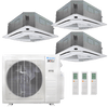 Klimaire 19,000 BTU 3-Zone Hyper Heat Ceiling Cassette Mini Split Heat Pump | 23 SEER2 | 9k + 12k + 12k | R454B | KMHR