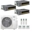 Klimaire 19,000 BTU 3-Zone Hyper Heat Ducted Recessed Mini Split Heat Pump | 20 SEER2 | 9k + 9k + 12k | R454B | KMHR