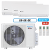 Klimaire 19,000 BTU 3-Zone Hyper Heat Wall Mounted Mini Split Heat Pump | 21 SEER2 | 6k + 6k + 9k | R454B