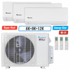 Klimaire 19,000 BTU 3-Zone Hyper Heat Wall Mounted Mini Split Heat Pump | 21 SEER2 | 6k + 9k + 12k | R454B