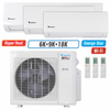 Klimaire 27,000 BTU 3-Zone Hyper Heat Wall Mounted Mini Split Heat Pump | 21 SEER2 | 6k + 9k + 18k | R454B