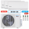 Klimaire 19,000 BTU 3-Zone Hyper Heat Wall Mounted Mini Split Heat Pump | 21 SEER2 | 9k + 9k + 12k | R454B