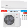 Klimaire 27,000 BTU 3-Zone Hyper Heat Wall Mounted Mini Split Heat Pump | 21 SEER2 | 12k + 12k + 12k | R454B
