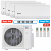 Klimaire 27,000 BTU 4-Zone Hyper Heat Wall Mounted Mini Split Heat Pump | 21 SEER2 | 9k + 9k + 9k + 9k  | R454B