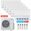 Klimaire 36,000 BTU 5-Zone Hyper Heat Wall Mounted Mini Split Heat Pump | 21.3 SEER2 | 6k + 6k + 6k + 6k  +6k  | R454B
