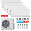 Klimaire 36,000 BTU 5-Zone Hyper Heat Wall Mounted Mini Split Heat Pump | 21.3 SEER2 | 9k + 9k + 9k + 9k  +9k  | R454B