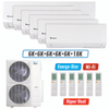 Klimaire 51,000 BTU 6-Zone Hyper Heat Wall Mounted Mini Split Heat Pump | 21.4 SEER2 | 6k + 6k + 6k + 6k + 6k + 18k  | R454B