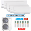 Klimaire 51,000 BTU 6-Zone Hyper Heat Wall Mounted Mini Split Heat Pump | 21.4 SEER2 | 6k + 9k + 9k + 9k + 12k + 18k  | R454B