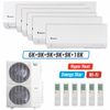 Klimaire 51,000 BTU 6-Zone Hyper Heat Wall Mounted Mini Split Heat Pump | 21.4 SEER2 | 6k + 9k + 9k + 9k + 9k + 18k  | R454B