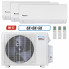 Klimaire 18,000 BTU 3-Zone Wall Mounted Mini Split Heat Pump | 23 SEER2 | 6k + 6k + 6k | R454B
