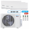 Klimaire 19,000 BTU 3-Zone Hyper Heat Wall Mounted Mini Split Heat Pump | 21 SEER2 | 6k + 9k + 12k | R454B