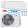 Klimaire 18,000 BTU 3-Zone Wall Mounted Mini Split Heat Pump | 23 SEER2 | 6k + 9k + 9k | R454B