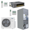 Klimaire 27,000 BTU 2-Zone Regular Heat Ceiling Ducted Air Handler Mini Split Heat Pump | 20.4 SEER2 | 9k + 18k | R454B | KMIR