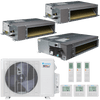 Klimaire 27,000 BTU 3-Zone Regular  Heat Ducted Recessed Mini Split Heat Pump | 21 SEER2 | 9k + 9k + 18k | R454B | KMIR