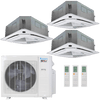 Klimaire 27,000 BTU 3-Zone Regular Heat Ceiling Cassette Mini Split Heat Pump | 23 SEER2 | 9k + 9k + 9k | R454B | KMIR