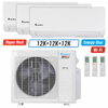 Klimaire 27,000 BTU 3-Zone Hyper Heat Wall Mounted Mini Split Heat Pump | 21 SEER2 | 12k + 12k + 12k | R454B