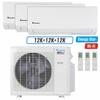 Klimaire 26,000 BTU 3-Zone Wall Mounted Mini Split Heat Pump | 23 SEER2 | 12k + 12k + 12k | R454B