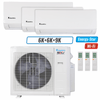 Klimaire 26,000 BTU 3-Zone Wall Mounted Mini Split Heat Pump | 23 SEER2 | 6k + 6k + 9k | R454B