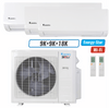 Klimaire 26,000 BTU 3-Zone Wall Mounted Mini Split Heat Pump | 23 SEER2 | 9k + 9k + 18k | R454B