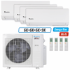 Klimaire 26,000 BTU 4-Zone Wall Mounted Mini Split Heat Pump | 23 SEER2 | 6k + 6k + 6k + 9k | R454B