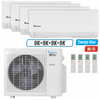 Klimaire 26,000 BTU 4-Zone Wall Mounted Mini Split Heat Pump | 23 SEER2 | 9k + 9k + 9k + 9k | R454B