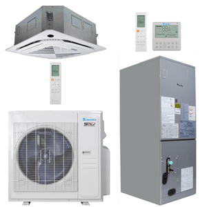 Klimaire 35,000 BTU 2-Zone Regular Heat Ceiling Cassette Air Handler Mini Split Heat Pump | 20 SEER2 | 18k + 18k | R454B | KMIR