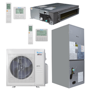 Klimaire 35,000 BTU 2-Zone Regular Heat Ducted Concealed Air Handler Mini Split Heat Pump | 20 SEER2 | 18k + 18k | R454B | KMIR