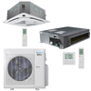 Klimaire 35,000 BTU 2-Zone Regular Heat Ceiling Cassette Ducted Concealed Mini Split Heat Pump | 20 SEER2 | 18k + 18k | R454B | KMIR