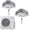 Klimaire 35,000 BTU 2-Zone Regular Heat Ceiling Cassette Mini Split Heat Pump | 23 SEER2 | 18k + 18k | R454B | KMIR