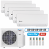 Klimaire 35,000 BTU 5-Zone Wall Mounted Mini Split Heat Pump | 23.1 SEER2 | 9k + 9k + 9k + 9k +9k | R454B