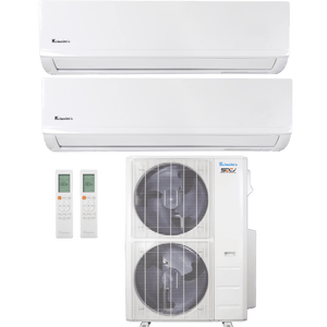 Klimaire 45,000 BTU 2-Zone Regular Heat Wall Mounted Mini Split Heat Pump | 21.3 SEER2 | 24k + 24k | R454B | KMIR