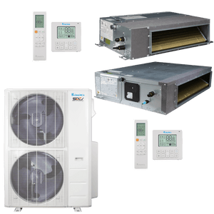 Klimaire 60,000 BTU 2-Zone Regular  Heat Ducted Recessed Mini Split Heat Pump | 18 SEER2 | 12k + 24k | R454B | KMIR