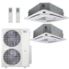 Klimaire 60,000 BTU 2-Zone Regular Heat Ceiling Cassette Mini Split Heat Pump | 19.2 SEER2 | 12k + 24k | R454B