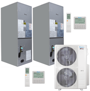 Klimaire 60,000 BTU 2-Zone Regular Heat Ducted Air Handler Split Heat Pump | 18 SEER2 | 24k + 24k | R454B