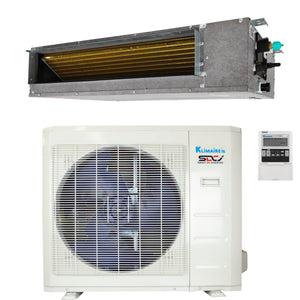 24,000 Btu 19 SEER2 Klimaire Ducted Recessed Mini-split Inverter Air Conditioner Heat Pump System 220V 1