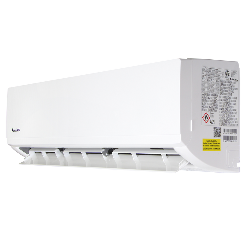 Klimaire 45,000 BTU 2-Zone Regular Heat Wall Mounted Mini Split Heat Pump | 21.3 SEER2 | 24k + 24k | R454B | KMIR