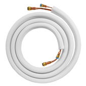 16 ft E-Z Kuick Connect™ Pre-charged Mini Split Line Set – 1/4” x 3/8” with Polarized Plug |Klimaire DIY 12k & 18k  | White insulation