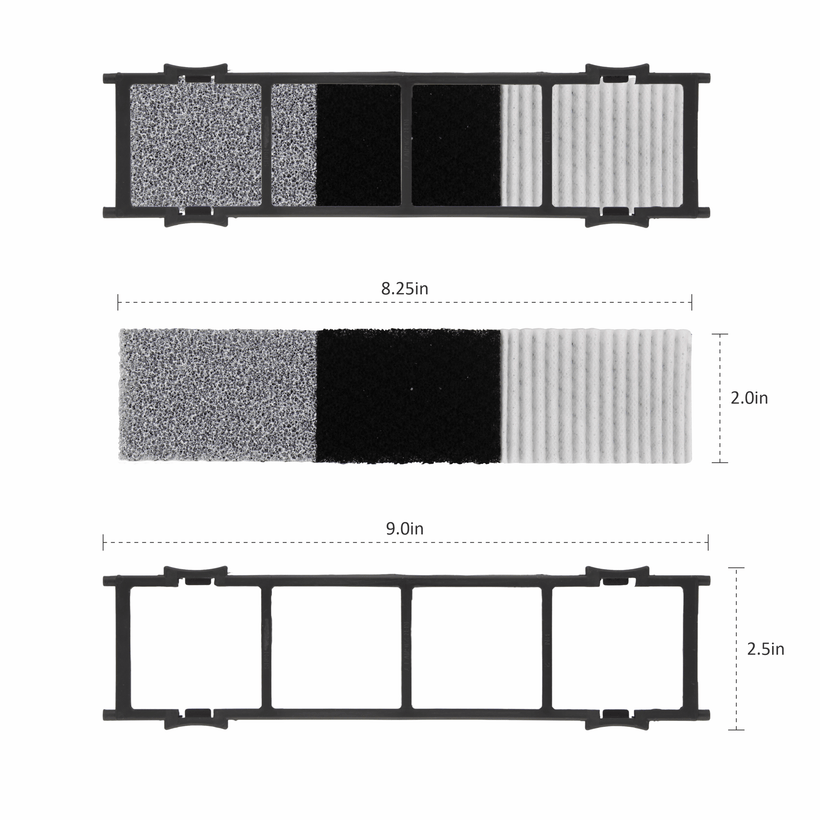 Photocatalyst-Activated Carbon-Static Free & Tea Polyphenols-Anion-Vitamin C 3-in-1 Ductless Mini Split Air Filters Kit