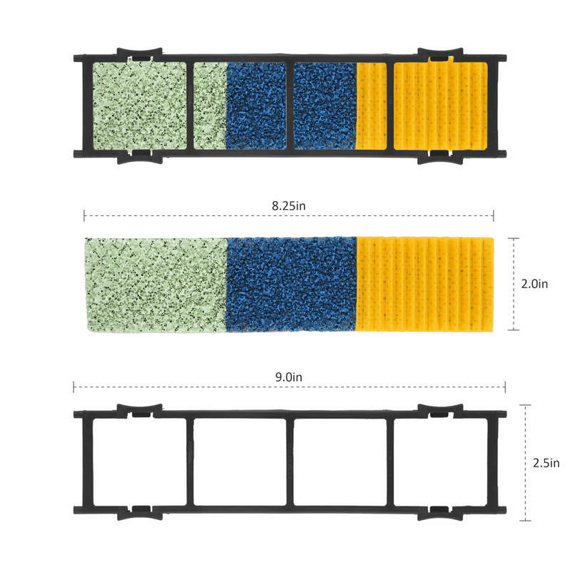 Photocatalyst-Activated Carbon-Static Free & Tea Polyphenols-Anion-Vitamin C 3-in-1 Ductless Mini Split Air Filters Kit