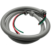 1/2 inch x 4ft Liquid-tight Flexible Electrical Whip with 3- #10 AWG Wires