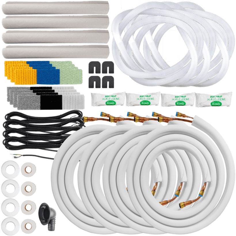 Klimaire DIY 36,000 BTU 4-Zone Regular Heat Wall Mounted Mini Split Heat Pump | 22.5 SEER2 | 9k + 12k + 12k + 12k | R454B | KMIP