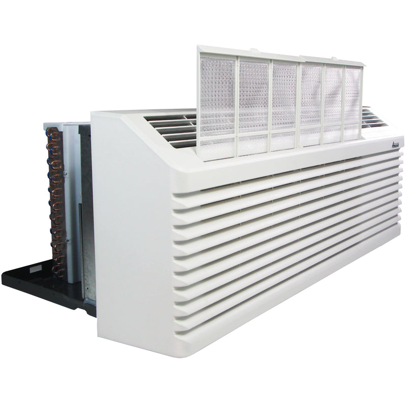 AMANA PTAC 9,000 BTU Air Conditioner Heat Pump PTH093J35AXXX with 3.5 kW Heater 20 Amp plug R32