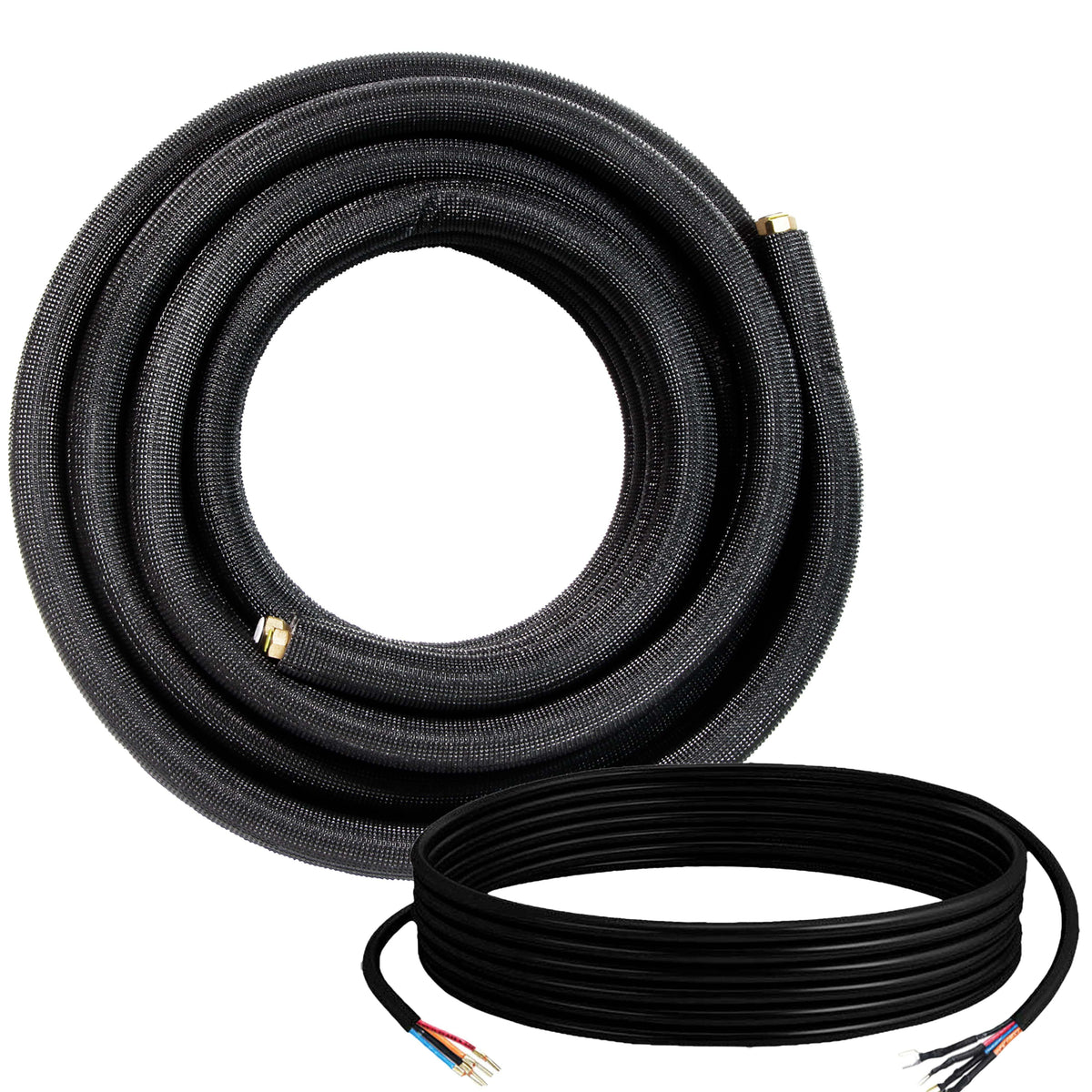 25 Ft Mini Split Line Set Kit – 1/4” x 3/8” Pre-Flared, Pre-Insulated
