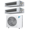 Daikin 2-Zone Concealed Ducted Mini-Split 48000 BTU Heat Pump Air Conditioner 18k + 18k - 14.5 SEER2 1