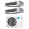 Daikin 2-Zone Concealed Ducted Hyper Heat Mini-Split 24000 BTU Heat Pump Air Conditioner 15k + 18k - 14.9 SEER2 1