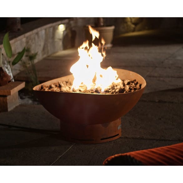Fire Pit Art Scallop Gas Fire with Penta 24 In Burner Match Lit