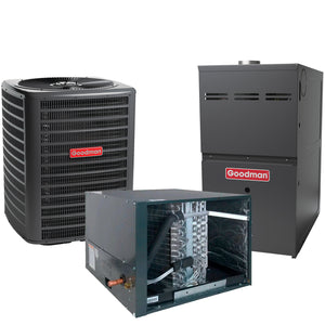Goodman 5 Ton Cooling 100,000 BTU Heating - Air Conditioner 14 SEER2  + Multi Speed Gas Furnace System 80% AFUE Horizontal 1