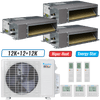 Klimaire 19,000 BTU 3-Zone Hyper Heat Ducted Recessed Mini Split Heat Pump | 20 SEER2 | 12k + 12k + 12k | R454B